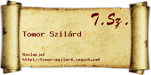 Tomor Szilárd névjegykártya