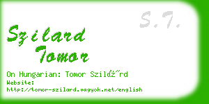 szilard tomor business card